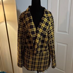 Yellow and Black Plaid Jacket & Skort